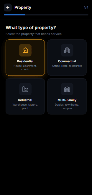 Maximus App — REQUEST · STEP 1/4